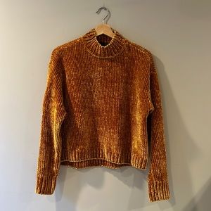 Sanctuary Chenille Mock Neck Sweater fools gold